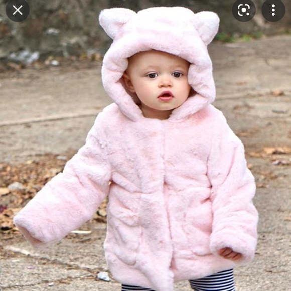 Cat & Jack Jackets & Coats Nwt Cat And Jack Pink Faux Fur Coat Childs Size 6 Poshmark